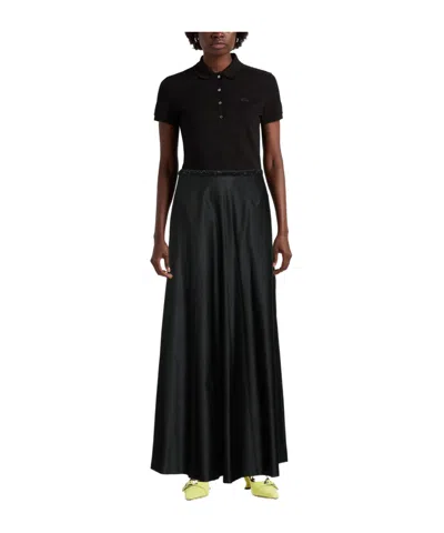 Max Mara Versatile Solid Taffeta Skirt In Black
