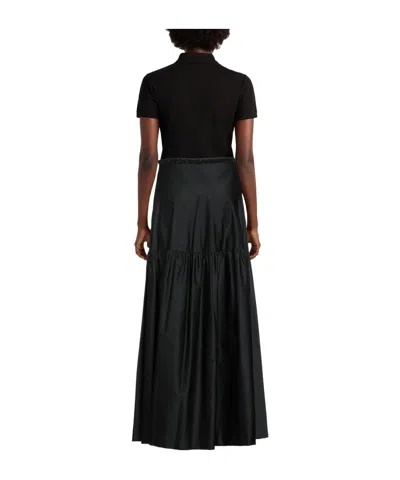 Max Mara Versatile Solid Taffeta Skirt In Black