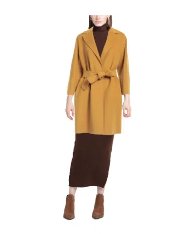 Max Mara Solid Color Woolen Coat In Yellow