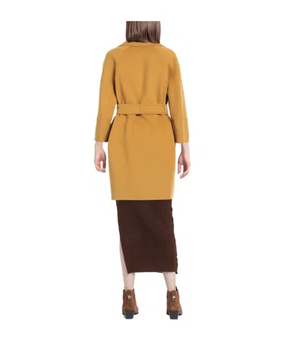 Max Mara Solid Color Woolen Coat In Yellow