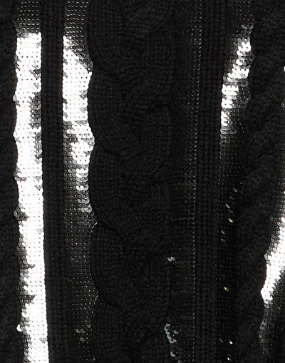 Max Mara Solid Color Sequin Sweater In Black