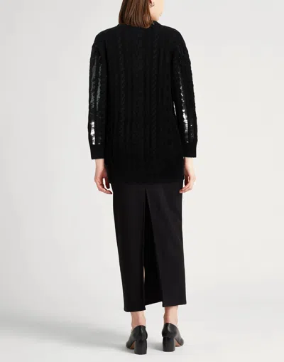 Max Mara Solid Color Sequin Sweater In Black