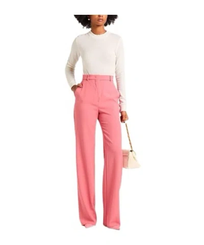 Max Mara Solid Straight-leg Trousers In Pink