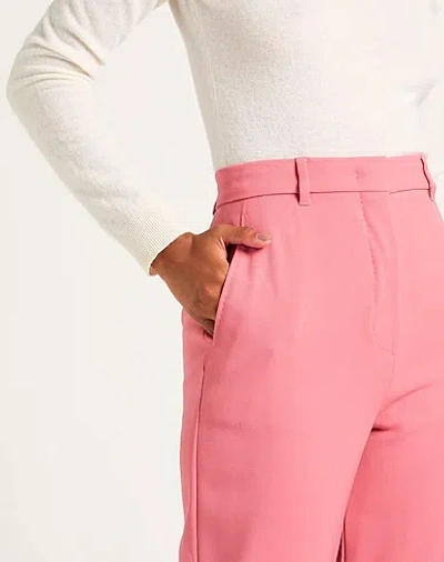 Max Mara Solid Straight-leg Trousers In Pink