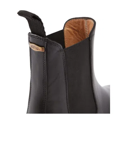 Isabel Marant Leather Chlesea Boots In Black