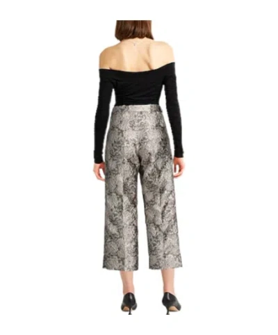 Max Mara Patterned Straight-leg Pants In Gray