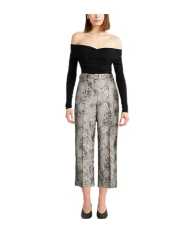 Max Mara Patterned Straight-leg Pants In Gray