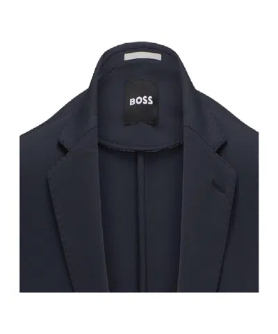 Hugo Boss Structured Formal Jacket In Blue