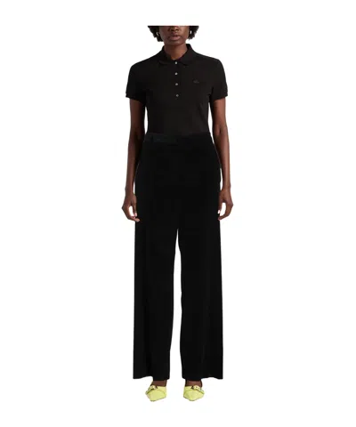 Weekend Max Mara Solid Color Wide-leg Trousers In Black