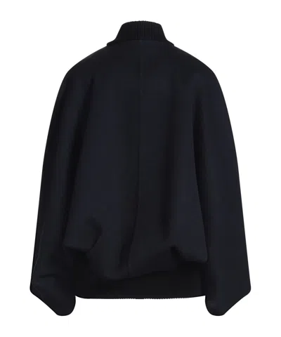 Max Mara Wool Flight Jacket In Black