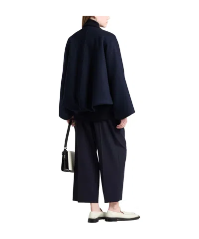 Max Mara Wool Flight Jacket In Black
