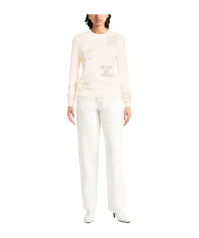Max Mara Solid Lightweight Cashmere Knit Sweater In White