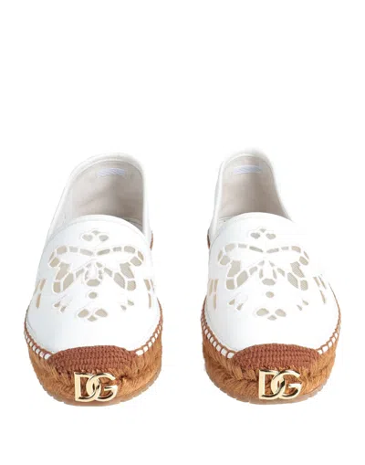 Dolce & Gabbana Solid Color Espadrilles In White