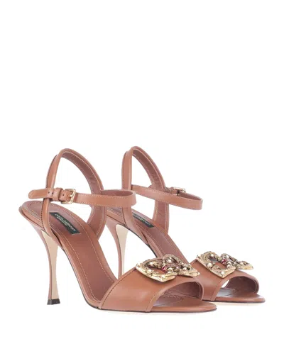 Dolce & Gabbana Solid Color Sandals In Black