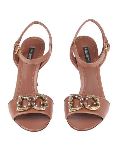 Dolce & Gabbana Solid Color Sandals In Black