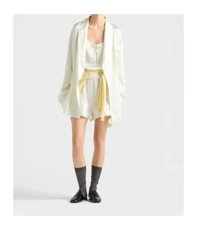 Prada Silk Robe In Aqua