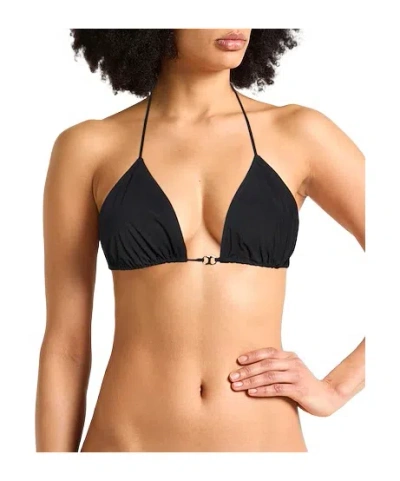 Tory Burch Plain Colour Bikini Tops In Black
