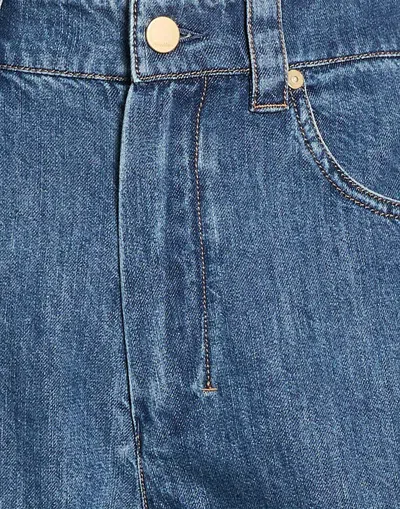 Max Mara Solid Color Denim Trousers In Blue Blue