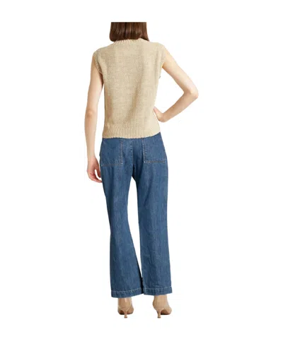 Max Mara Solid Color Denim Trousers In Blue Blue