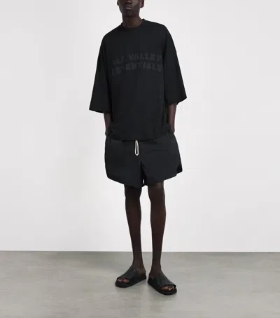 Essentials Drawstring Swim Trunks In Black
