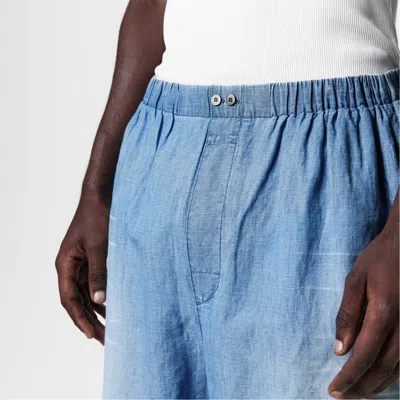 Acne Studios Logo Denim Shorts In Blue