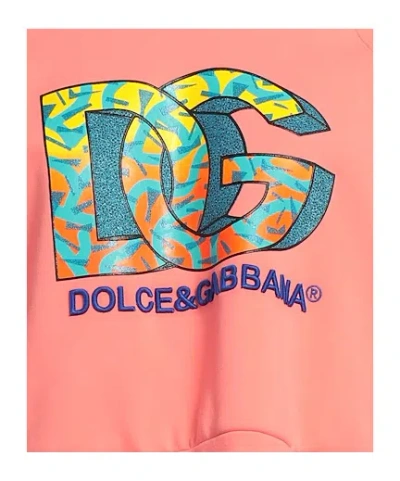 Dolce & Gabbana Solid Base Printed Sweatshirt In Pink