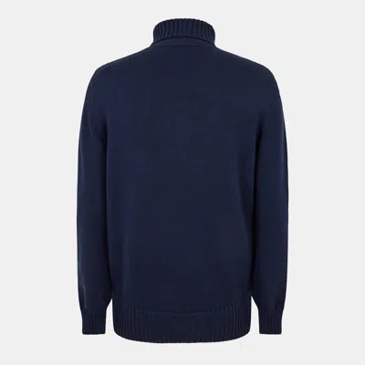 Givenchy Turtleneck Sweater In Cotton With Paris Embroidery Clothing In Blue