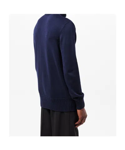 Givenchy Turtleneck Sweater In Cotton With Paris Embroidery Clothing In Blue