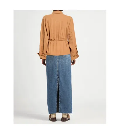 Maxco. Solid Colour Shirts  Blouses In Brown
