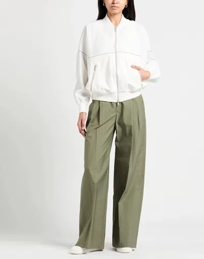 Brunello Cucinelli Basic Color Baseball Jacket In White