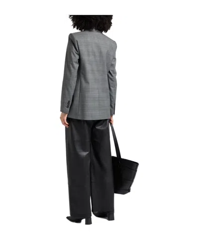 Max Mara Check Blazer In Gray