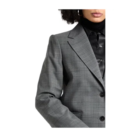 Max Mara Check Blazer In Gray