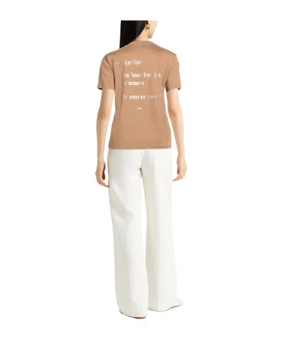 Max Mara Solid Color T-shirts In Brown