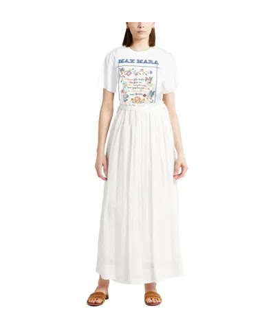 Max Mara Solid Color T-shirt In White