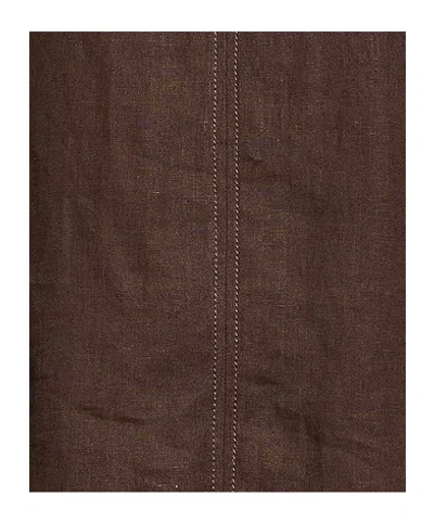 Max Mara Solid V-neck Short-sleeve Top In Brown