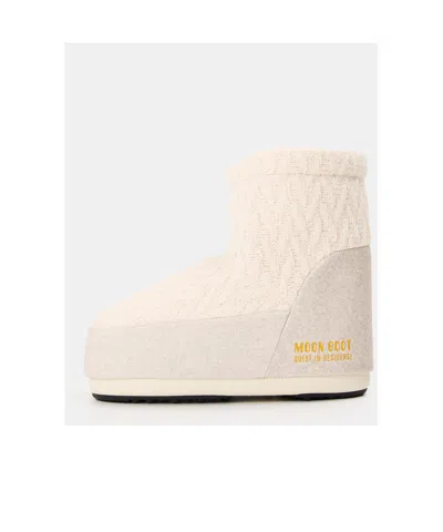 Moon Boot White Beach Style Snow Boots In Animal Print