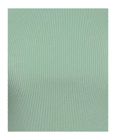 Max Mara Solid Sleeveless Cropped Top In Blue
