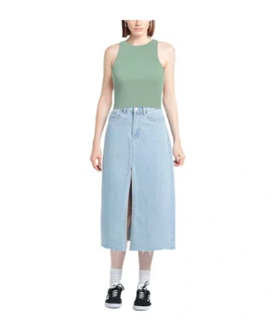 Max Mara Solid Sleeveless Cropped Top In Blue