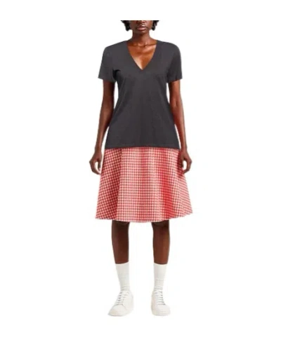 Rag & Bone Solid V-neck Short Sleeve T-shirt In Gray