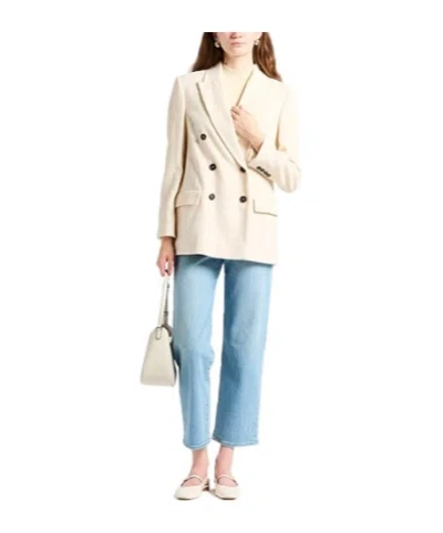 Brunello Cucinelli Double-breasted Cotton-viscose Blazer In White