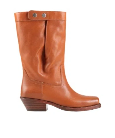 Isabel Marant Leather Calf Boot In Brown