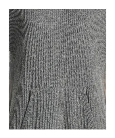 Weekend Max Mara Solid Color Knit Top In Gray