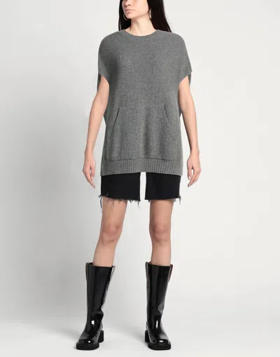 Weekend Max Mara Solid Color Knit Top In Gray
