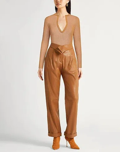 Max Mara Solid Thin Knit Top In Nude