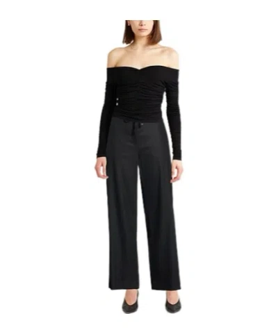 Max Mara Drawstring Wide-leg Trousers In Black