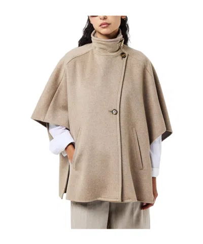 Max Mara Draped Cape In Brown