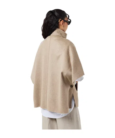 Max Mara Draped Cape In Brown