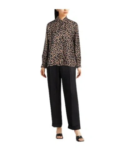 Max Mara Etna Long-sleeved Printed Shirt In Brown