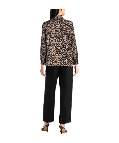 Max Mara Etna Long-sleeved Printed Shirt In Brown