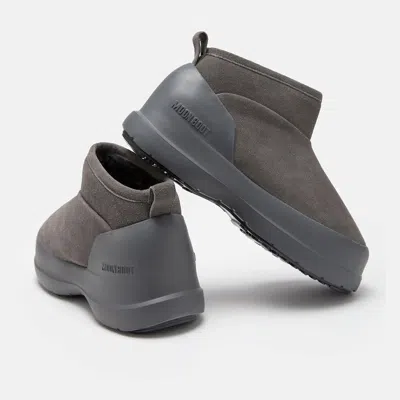 Moon Boot Mb Luna Low Boot In Elegant Antracite With Minimalist Design In Green